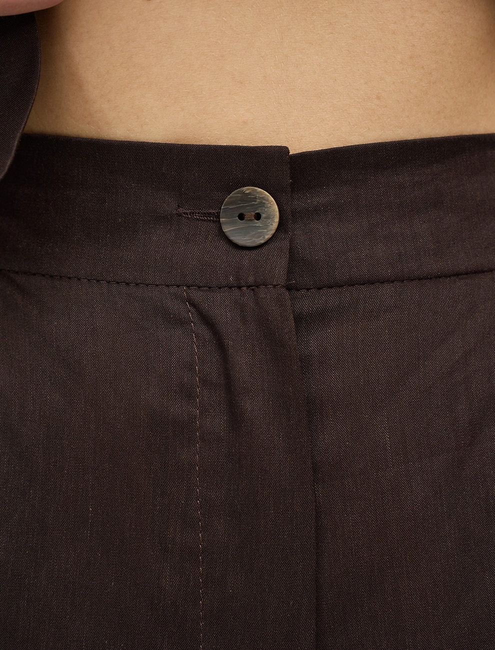 Коричневые брюки из крапивы прямого силуэта фото 4