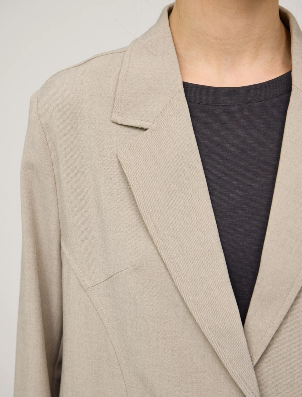 Бежевый жакет с содержанием льна фото 5