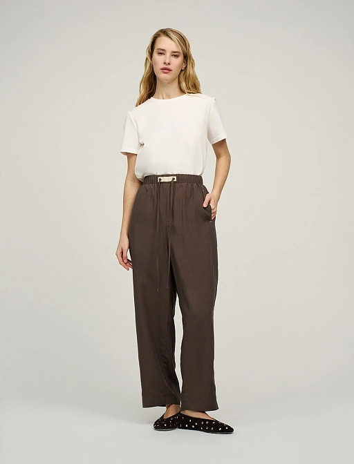 Брюки из  тенсела на резинке